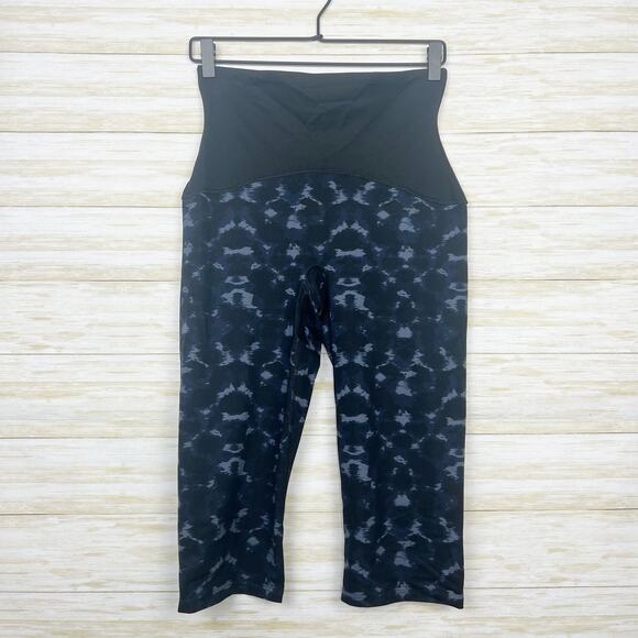 Spanx Patterned High Rise Cropped Leggings Black - Picture 1 of 7
